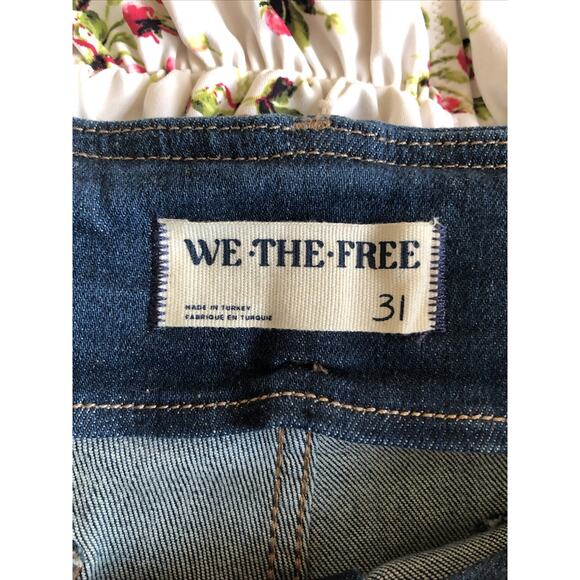 NWT WE THE FREE By Free People Level Up Slit Bootcut Blue Jeans Women's Size 31 - Picture 8 of 11